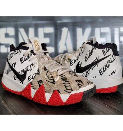 2017 Nike Kyrie 4 Equality Blm White Red Black Sneakers Ao13
