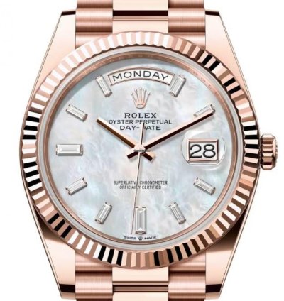 Rolex Day-date 40 Unworn Day-date 40mm Mother Of Pearl Mop Diamond Dial Rose Gold 228235 Box Papers 2024