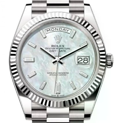 Rolex Day-date 40 Unworn Day-date 40mm Mother Of Pearl Mop Diamond Dial White Gold 228239 Box Papers 2024