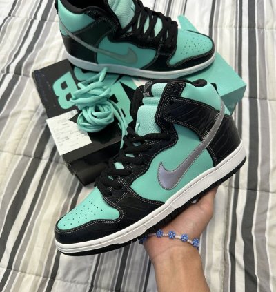 Nike Sb Dunk High Diamond Supply Co Aqua Blue