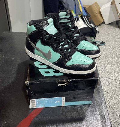 Nike Sb Dunk High Diamond Supply Co Aqua Blue
