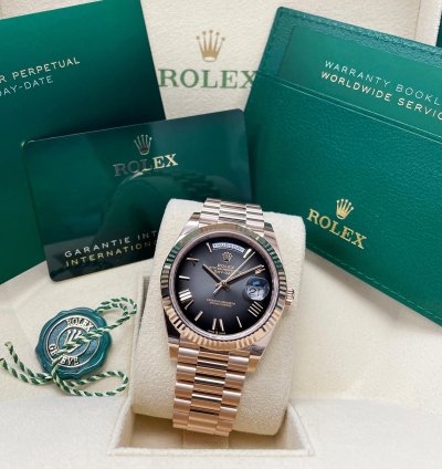 Rolex Day-date 40 Unworn Day-date 40mm Slate Ombre Dial 228235 Rose Gold Presidential Bracelet