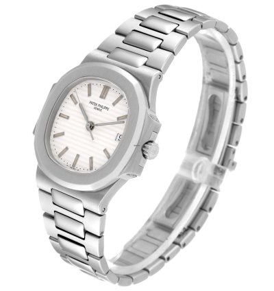 Patek Philippe Nautilus White Dial Automatic Steel Mens Watch 3800 Box Papers
