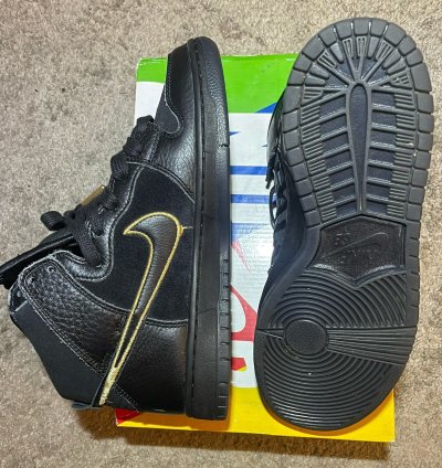 Nike Sb Dunk High Faust Black Gold
