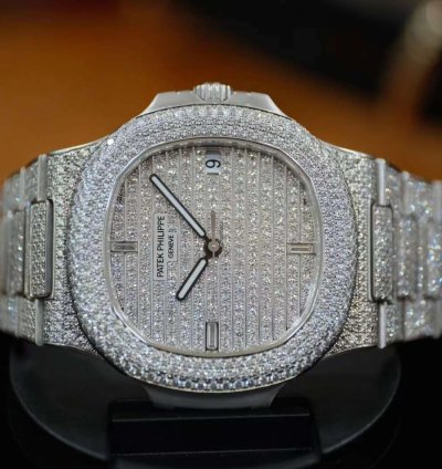 Patek Philippe Nautilus White Gold Diamond Automatic Watch 40mm