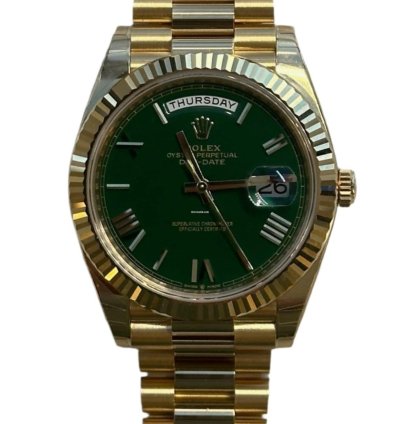 Rolex Day-date 40 Unworn Yellow Gold Day-date 40 Presidential Green Dial 228238 Full Stickers
