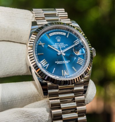 Rolex Day-date 40 White Gold - Blue Dial