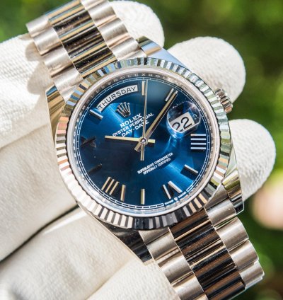 Rolex Day-date 40 White Gold - Blue Dial