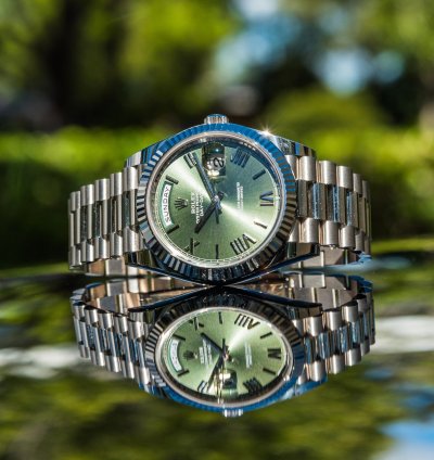 Rolex Day-date 40 White Gold - Olive Green Dial