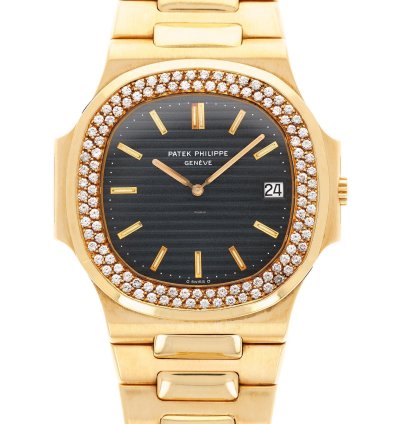 Patek Philippe Nautilus Yellow Gold Nautilus Ref 3700 With Diamond Bezel