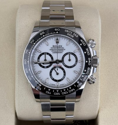 Rolex Daytona Panda White Nuovo 2025 Aprile New Model Full Set Con Documenti Scatola Rolex