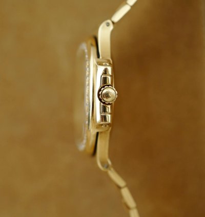 Patek Philippe Nautilus Yellow Gold Nautilus Ref 3800 With Diamond Bezel And Ceramic Dial