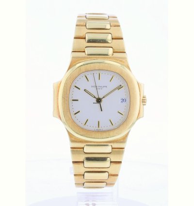 Patek Philippe Nautilus Yellow Gold White Dial 37 5mm