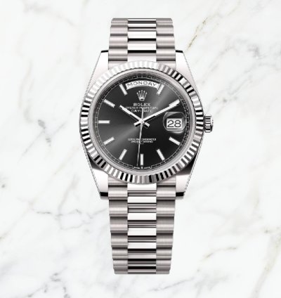 Rolex Day-date 40 White Gold Black Dial 228239 new Unworn