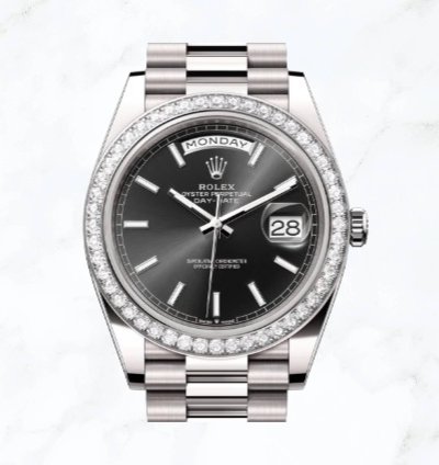 Rolex Day-date 40 White Gold Black Dial 228349rbr new Unworn
