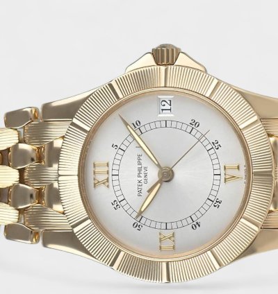 Patek Philippe Neptune Yellow Gold Silver Automatic Date 36mm Vintage 5080 1j