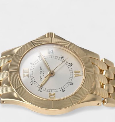 Patek Philippe Neptune Yellow Gold Silver Automatic Date 36mm Vintage 5080 1j