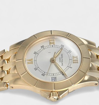 Patek Philippe Neptune Yellow Gold Silver Automatic Date 36mm Vintage 5080 1j