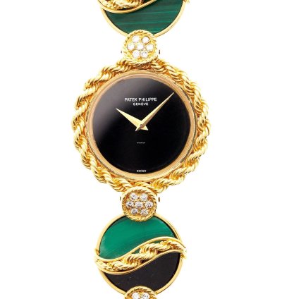 Patek Philippe Onyx Malachite Diamond Watch Ref 4282