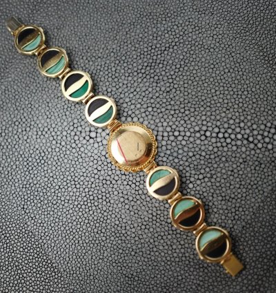 Patek Philippe Onyx Malachite Diamond Watch Ref 4282