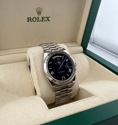 Rolex Day-date 40 White Gold Blue Ombre Dial New Release