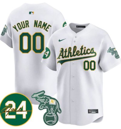 Custom Oakland Athletics Jersey 2025 Rickey Henderson Memorial Stitched Yellow
