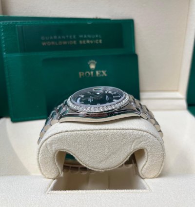 Rolex Day-date 40 White Gold Day-date 40 Watch - White Gold Bezel - Black Baguette Diamond Dial 228349rbr