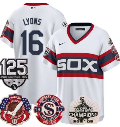 Ted Lyons Jersey 16 Chicago White Sox 125th Anniversary World Series Champions White 1983