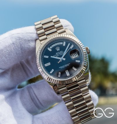 Rolex Day-date 40 White Gold Diamond Baguette Dial