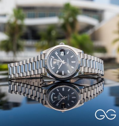 Rolex Day-date 40 White Gold Diamond Baguette Dial
