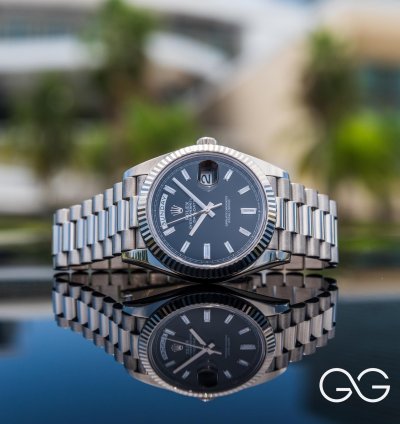 Rolex Day-date 40 White Gold Diamond Baguette Dial