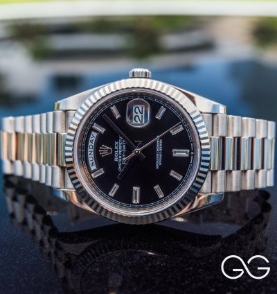Rolex Day-date 40 White Gold Diamond Baguette Dial
