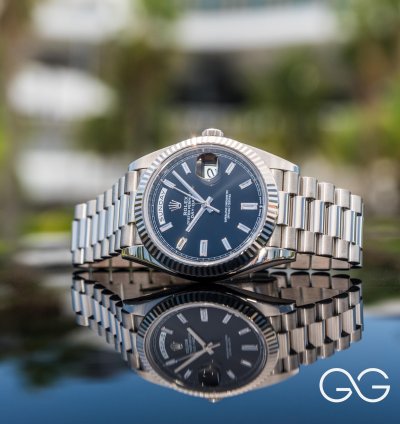 Rolex Day-date 40 White Gold Diamond Baguette Dial