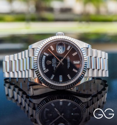 Rolex Day-date 40 White Gold Diamond Baguette Dial