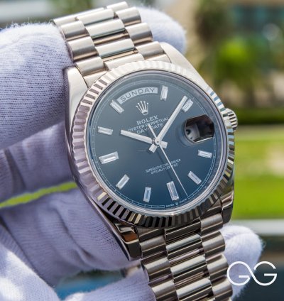 Rolex Day-date 40 White Gold Diamond Baguette Dial