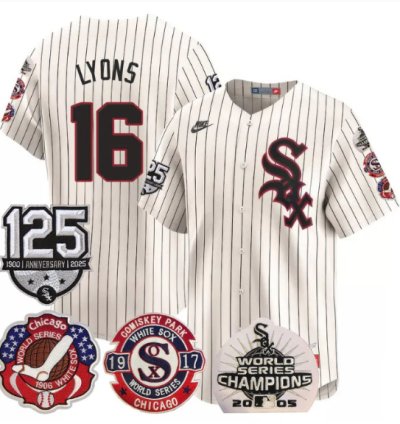 Ted Lyons Jersey 16 Chicago White Sox 125th Anniversary World Series Champions Cream