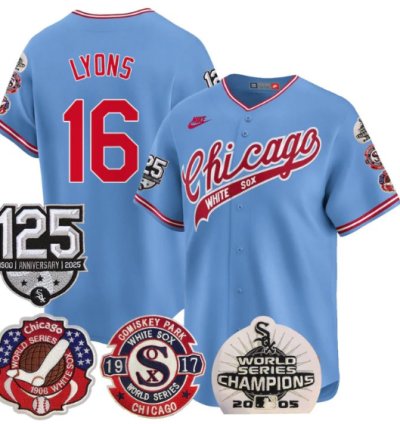 Ted Lyons Jersey 16 Chicago White Sox 125th Anniversary World Series Champions Blue
