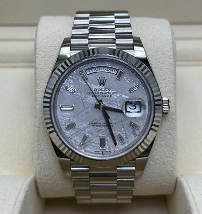 Rolex Day-date 40 White Gold Meteorite Baguette Dial 228239