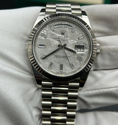 Rolex Day-date 40 White Gold Meteorite Baguette Dial 228239