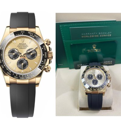Rolex Daytona Pikachu Daytona Yellow Gold Golden And Black Index Dial Oysterflex Strap 126518ln