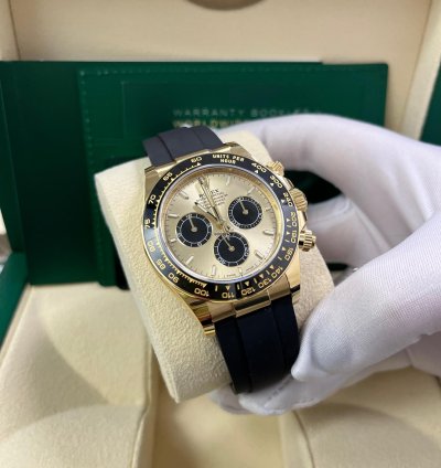 Rolex Daytona Pikachu Daytona Yellow Gold Golden And Black Index Dial Oysterflex Strap 126518ln