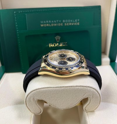 Rolex Daytona Pikachu Daytona Yellow Gold Golden And Black Index Dial Oysterflex Strap 126518ln