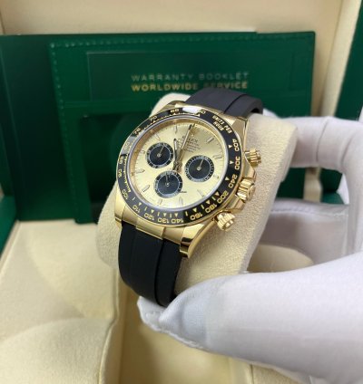 Rolex Daytona Pikachu Daytona Yellow Gold Golden And Black Index Dial Oysterflex Strap 126518ln