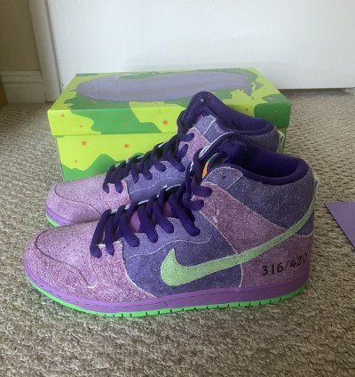 Nike Sb Dunk High Pro Reverse Purple Skunk 316 420