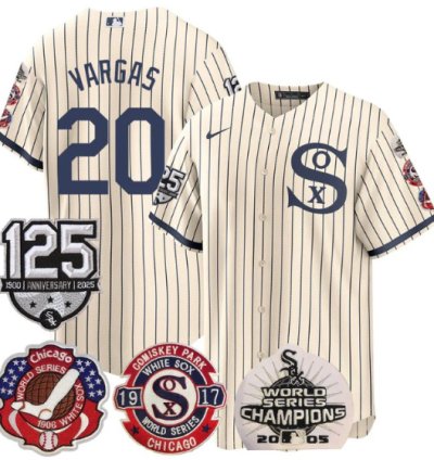 Miguel Vargas Jersey 20 Chicago White Sox 125th Anniversary World Series Champions Field Of Dream