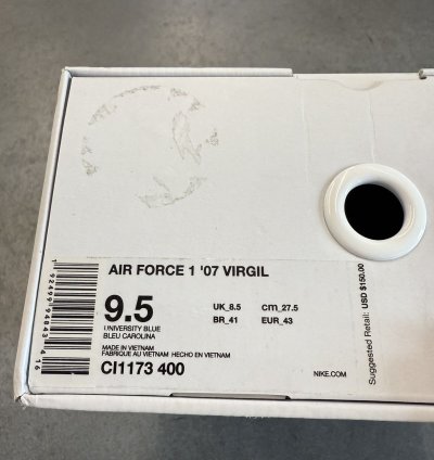 2019 Nike Air Force 1 Low Off-white Mca University Blue