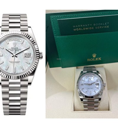 Rolex Day-date 40 White Gold Mother Of Pearl Diamond Dial 228239