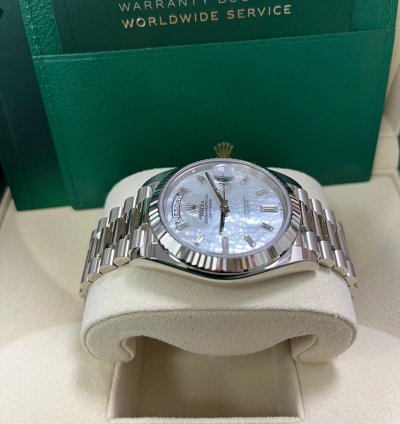Rolex Day-date 40 White Gold Mother Of Pearl Diamond Dial 228239