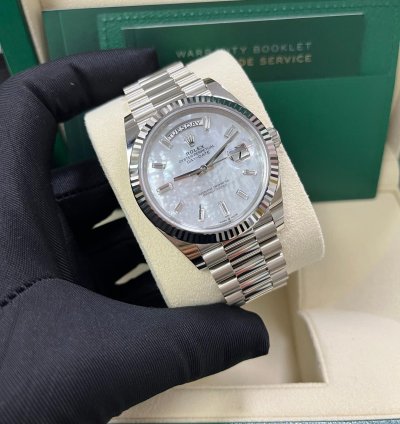 Rolex Day-date 40 White Gold Mother Of Pearl Diamond Dial 228239