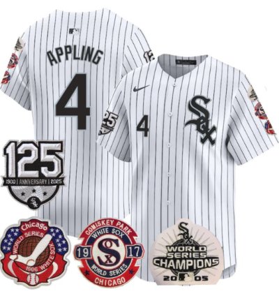 Luke Appling Jersey 4 Chicago White Sox 125th Anniversary World Series Champions White